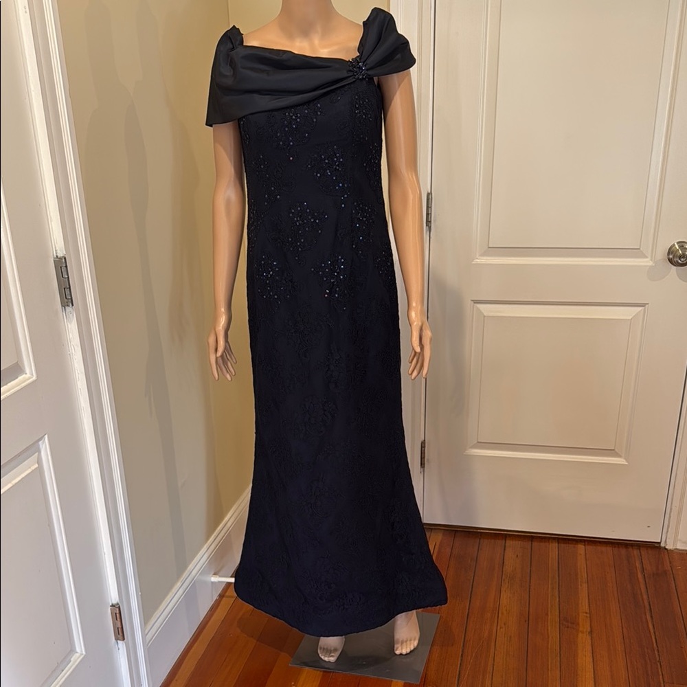 Elegant Navy Evening Gown
